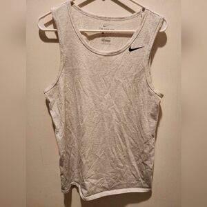 Men's Nike White Tank Athletic Cut Size Medium Dri-fit